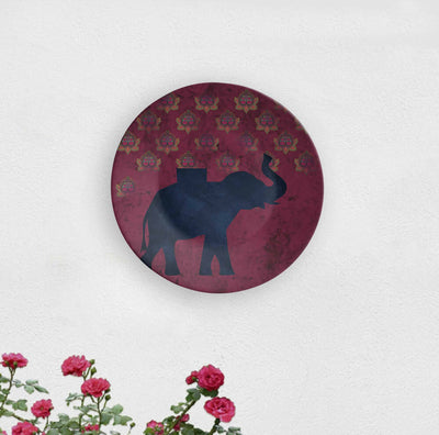 Blue Elephant Decorative Wall Plate - Wall Decor - 1