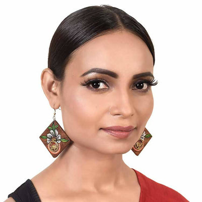 Butterfly-II' Handcrafted Tribal Wooden Earrings - Fashion & Lifestyle - 3