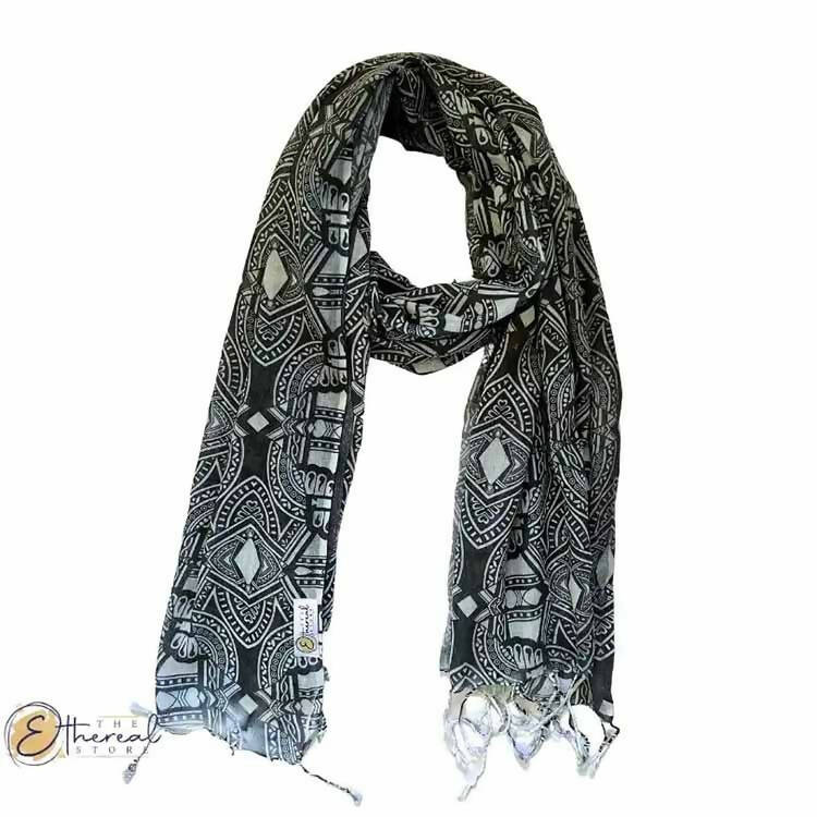 Black & White Abstract Printed Stole - Lifestyle Accessories - 1
