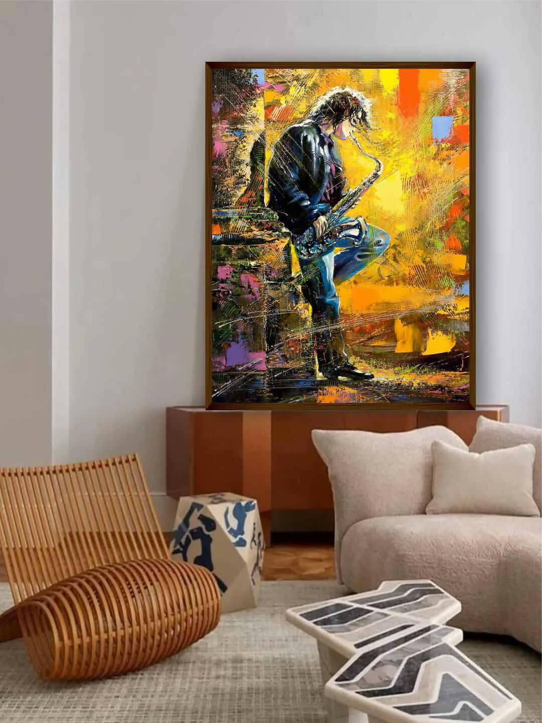 A Young Man Playing a Saxophone - Wall Decor - 1
