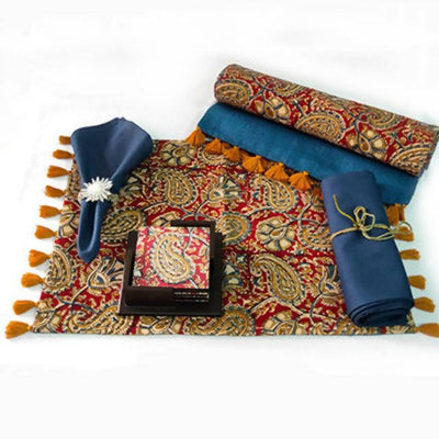 Maroon Mats and Coaster set with Serviette - Dining & Kitchen - 1