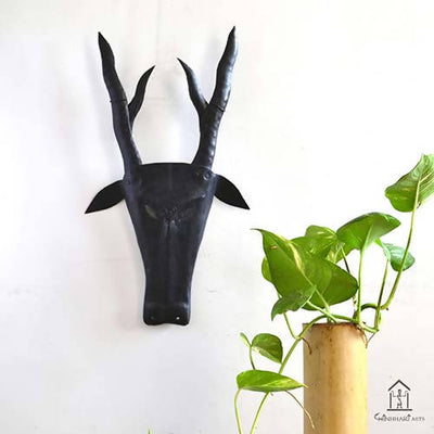 Wrought Iron Stag Mask - Wall Decor - 1