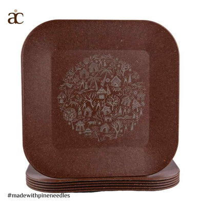 Patio Platter Plate - Brown - Modern Art (Pack of 4) - Dining & Kitchen - 1