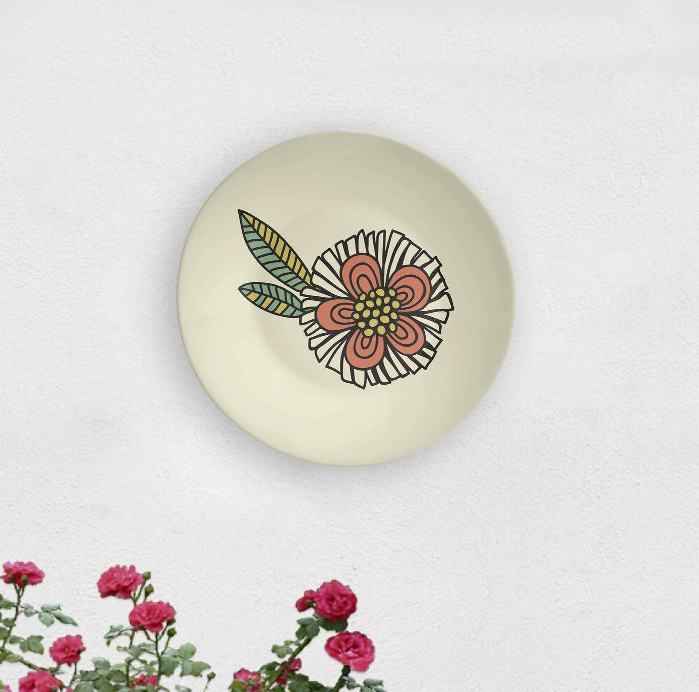 Vintage American Spiral Flower Decorative Wall Plate - Wall Decor - 1