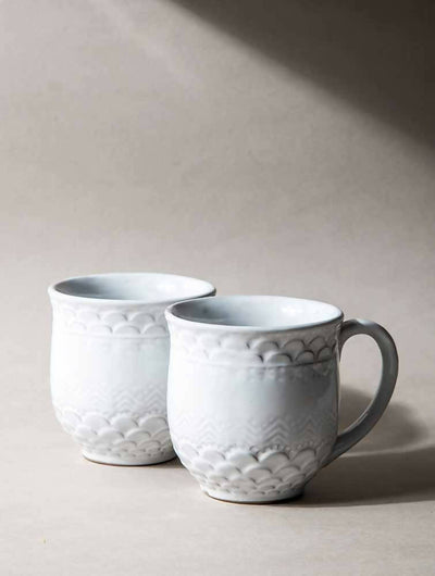 White Etched Mug (Set of 2) - Dining & Kitchen - 1