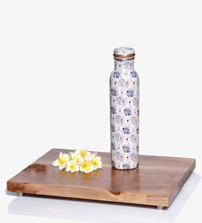 White Pastel Flower Copper Bottle - Dining & Kitchen - 1