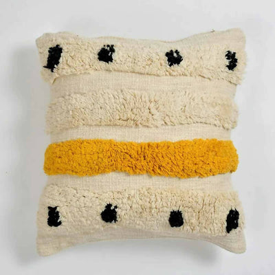 Tufted Cushion Cover, Rows, Dots, Off-White, Orange, Black - Decor & Living - 5