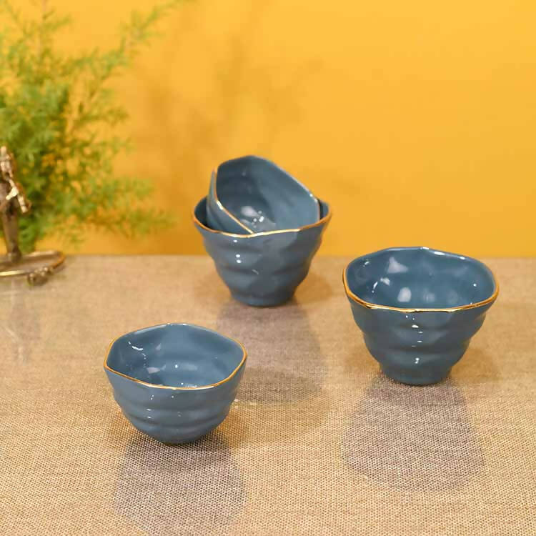 Teal Blue Sweet Bowls (2 Small & 2 Big) - Set of 4 - Dining & Kitchen - 1