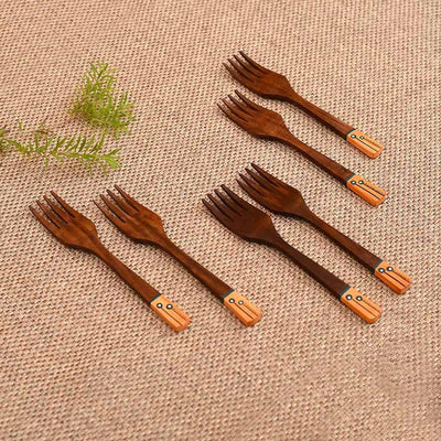 Handcrafted Wooden Forks (Set of 6) - Dining & Kitchen - 1