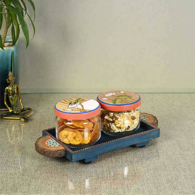 Pichhwai Leela Snacks Storage Jars and Tray - Dining & Kitchen - 1