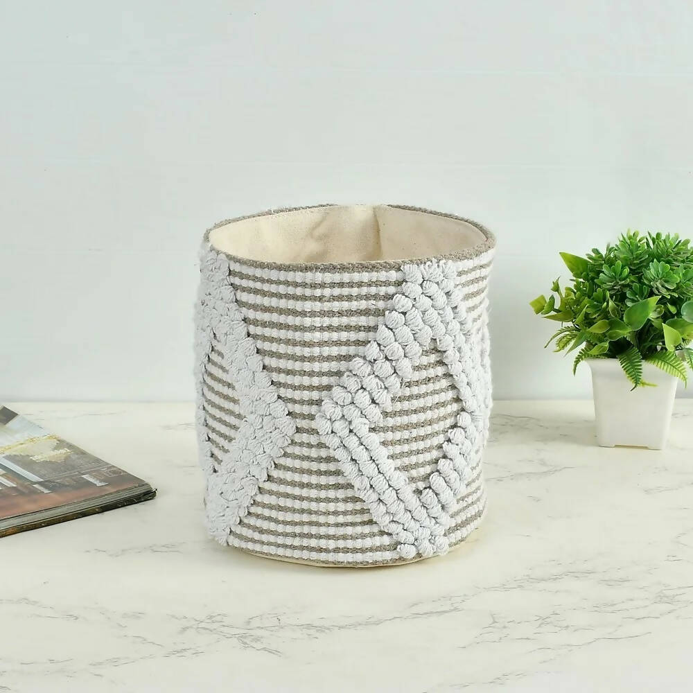 Cotton Planter Basket with Stripes - Storage & Utilities - 4