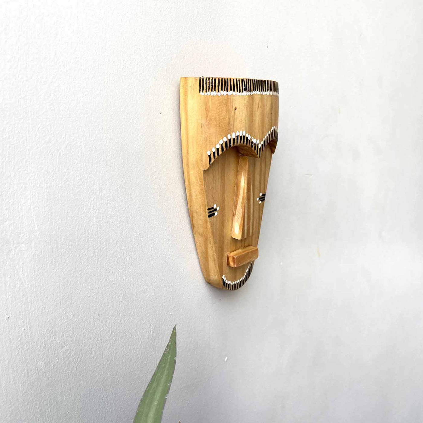 Wooden Tribal Abstract Man Small Mask - Wall Decor - 3