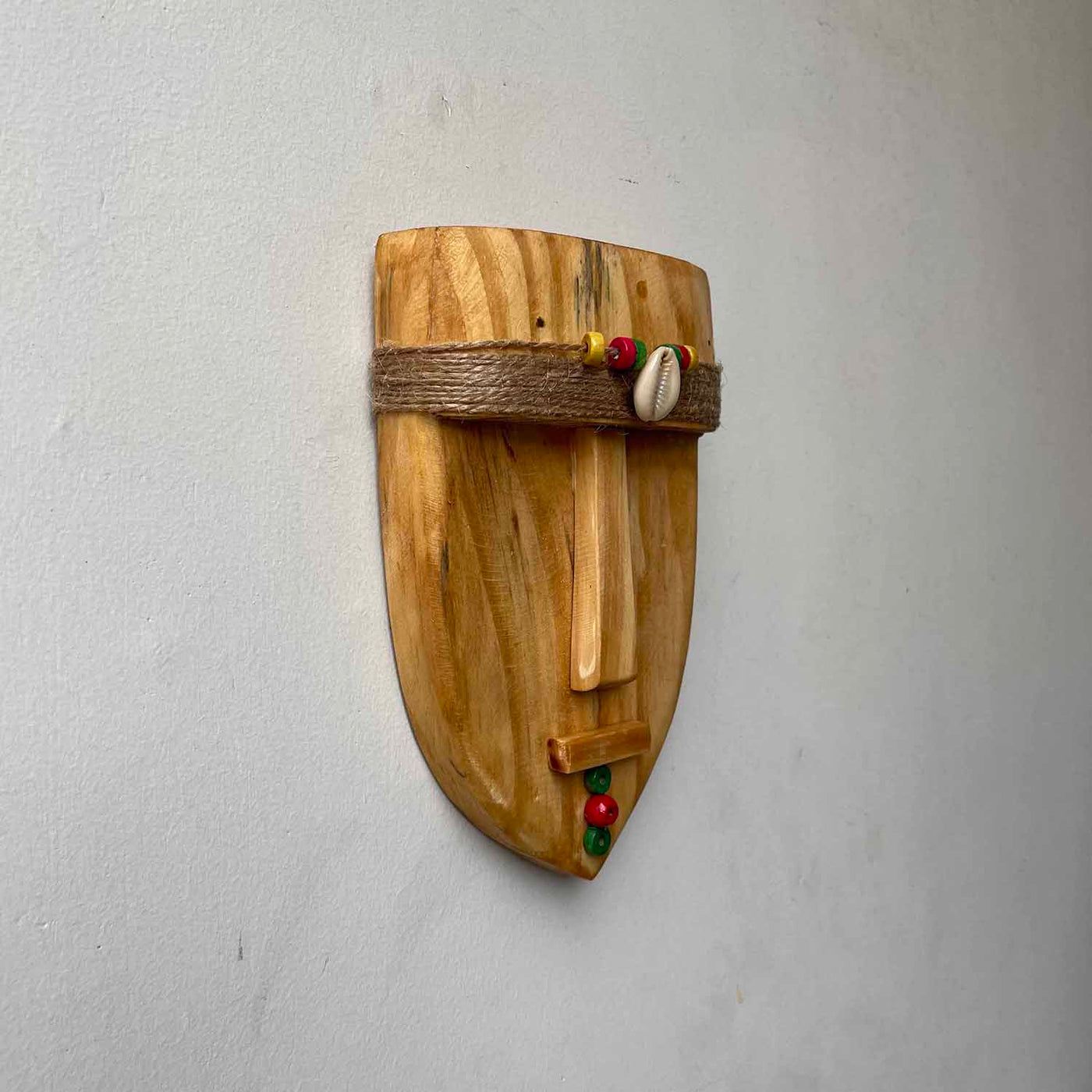 Wooden Tribal Boho Style Small Mask - Wall Decor - 2