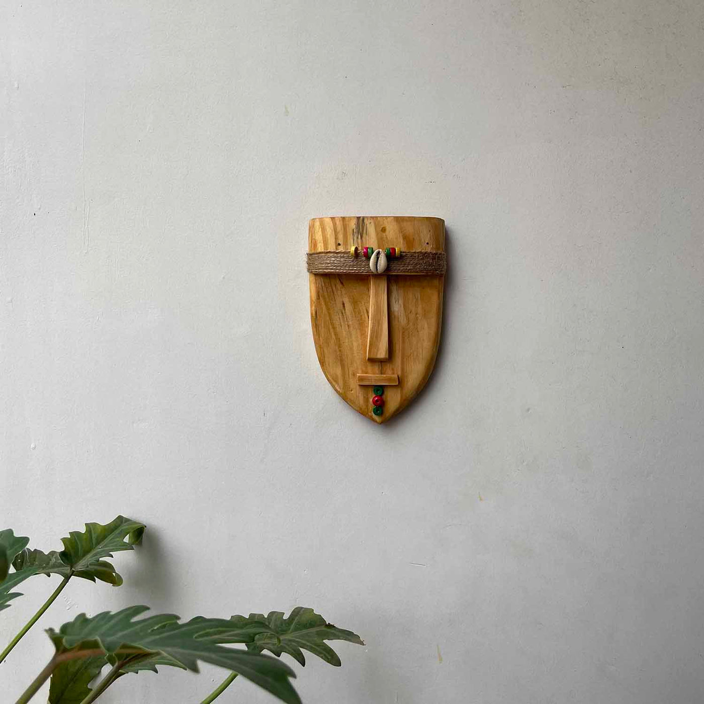 Wooden Tribal Boho Style Small Mask - Wall Decor - 1