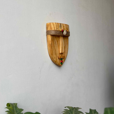 Wooden Tribal Boho Style Small Mask - Wall Decor - 4