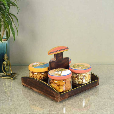 Pichhwai Leela Snacks Storage Jars - Set of 4 - Dining & Kitchen - 1