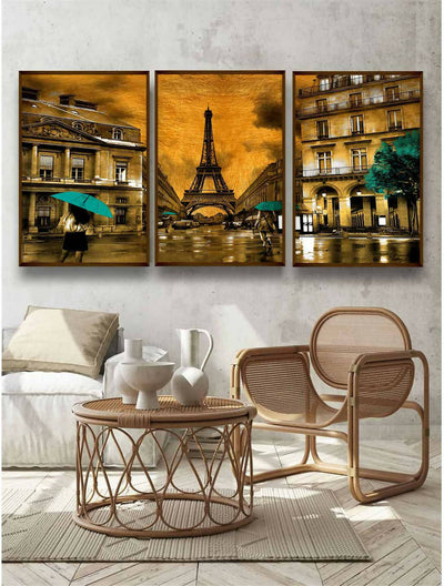 Golden Eiffel Tower Set of 3 (Multi-piece) - Wall Decor - 1