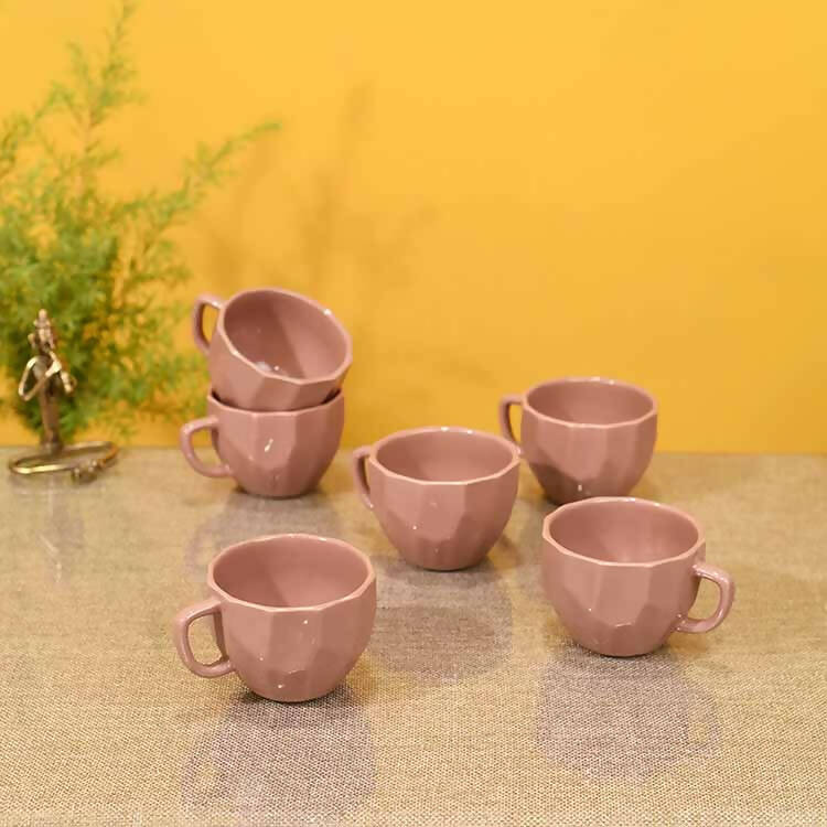 Peachy Dents Tea Cups - Set of 6 - Dining & Kitchen - 1