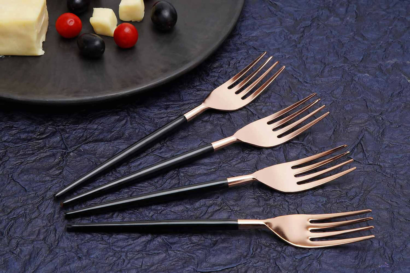 Black & Rose Gold Table Fork (Set of 4) - Dining & Kitchen - 1