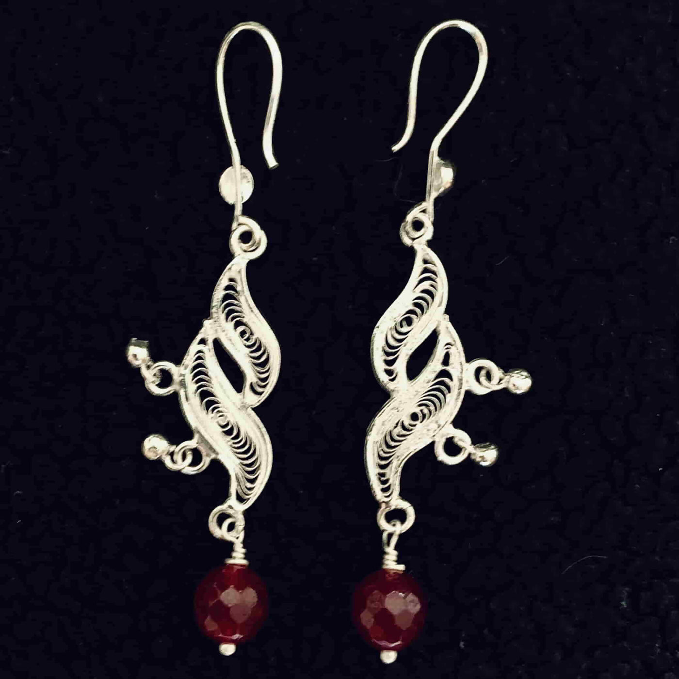Seahorse - Silver Filigree Earring with beads SJ-965 - Fashion & Lifestyle - 1