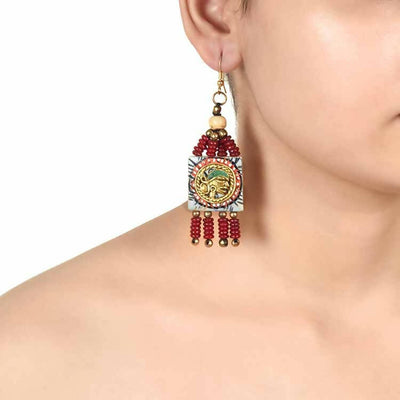 The Empress Handcrafted Tribal Dhokra Earrings in Turquoise - Fashion & Lifestyle - 2