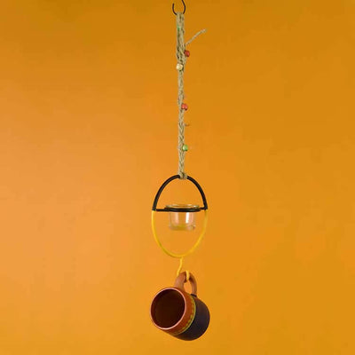 Terracotta Blue Cup Hanging Bird Feeder - Accessories - 1