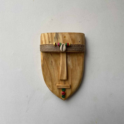 Wooden Tribal Boho Style Small Mask - Wall Decor - 3